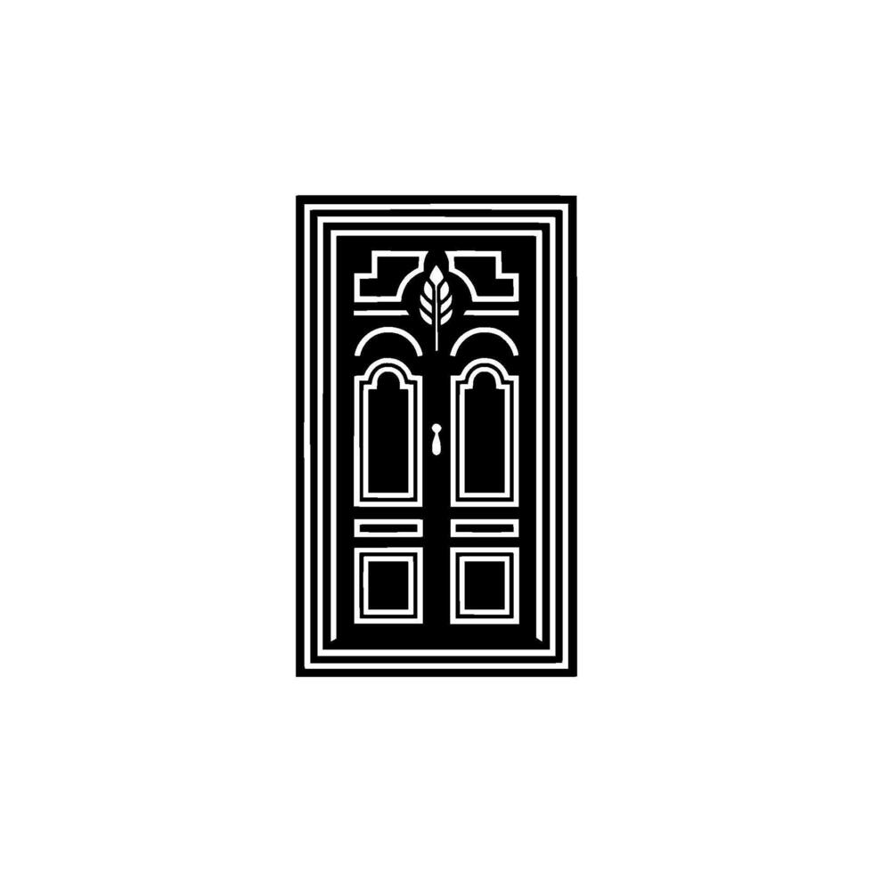 Elegant Vintage Door, Minimalist vector