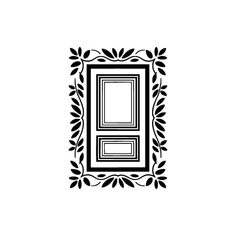 Elegant Doorway, Botanical Frame, Vintage Illustration vector