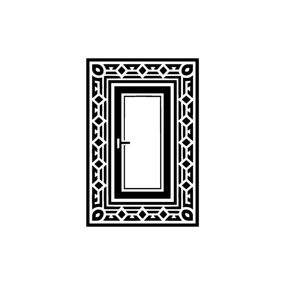 Geometric Doorway, Intricate Border, Minimalist vector