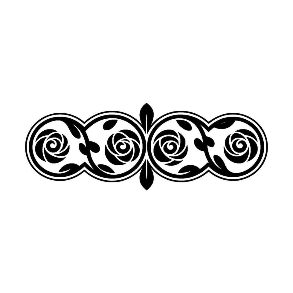 Elegant Black Floral Border, Vintage, - Swirls vector