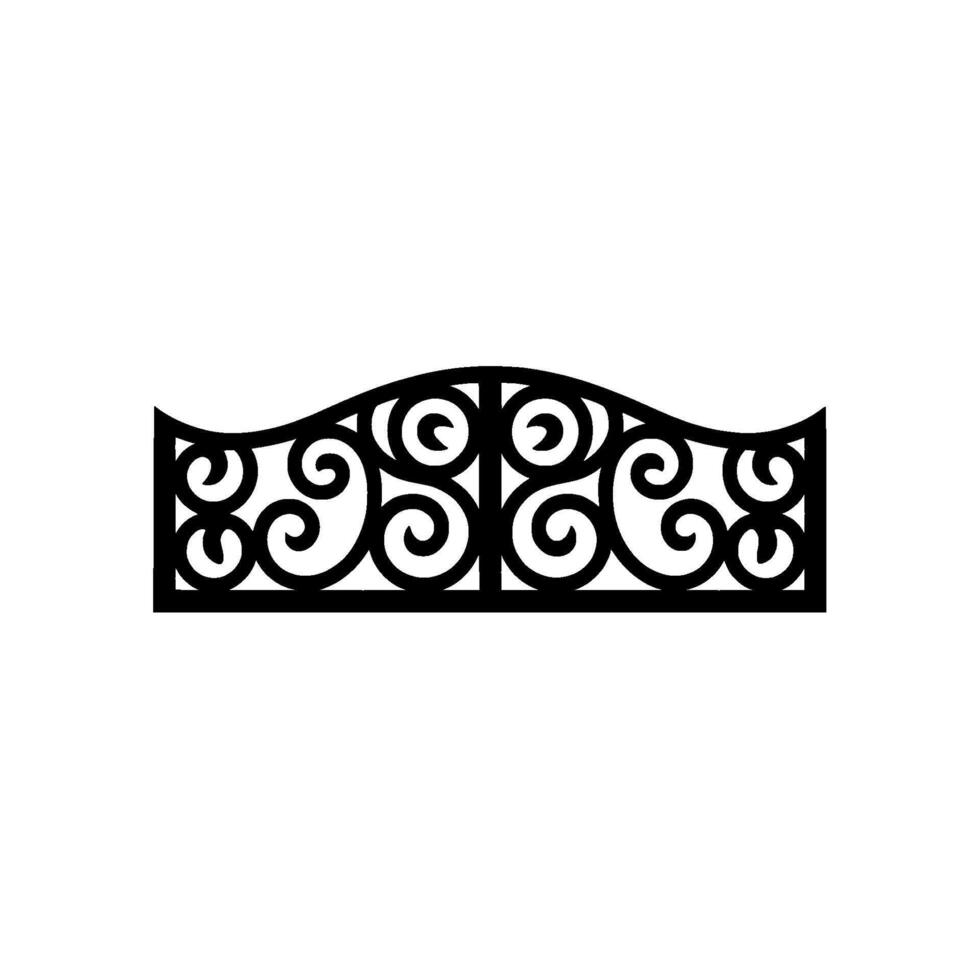 Elegant Black Swirl Border, Vintage Element, Pattern vector