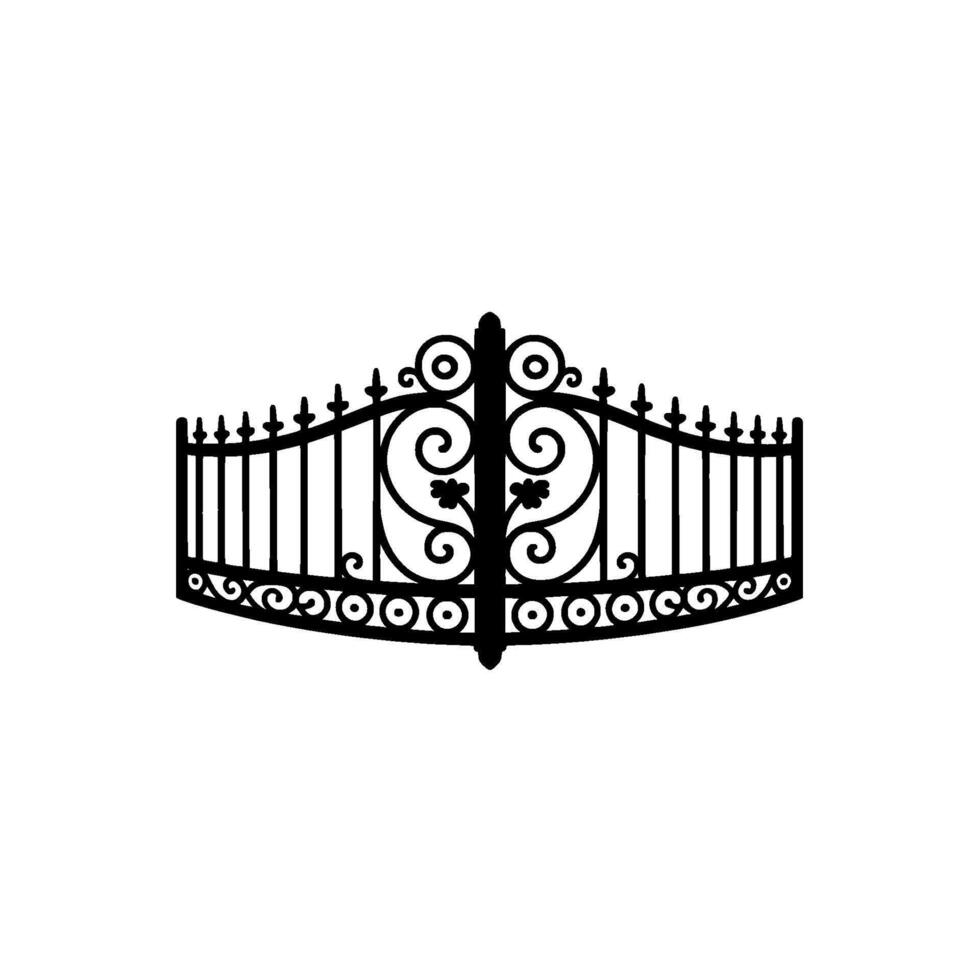 Intricate Black Gate Ornament, Vintage Elegance vector