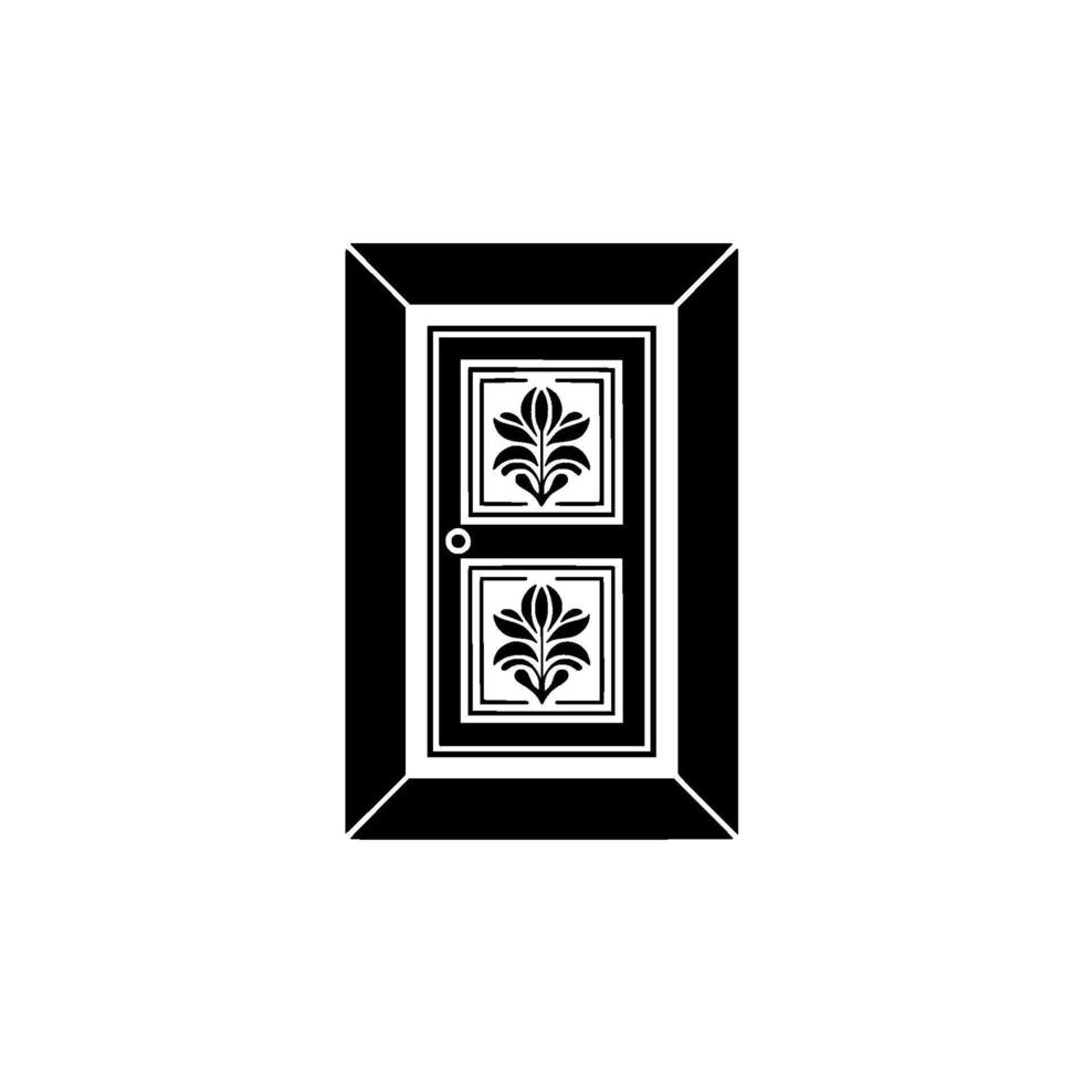Geometric Doorway, Floral Emblem, Minimalist vector