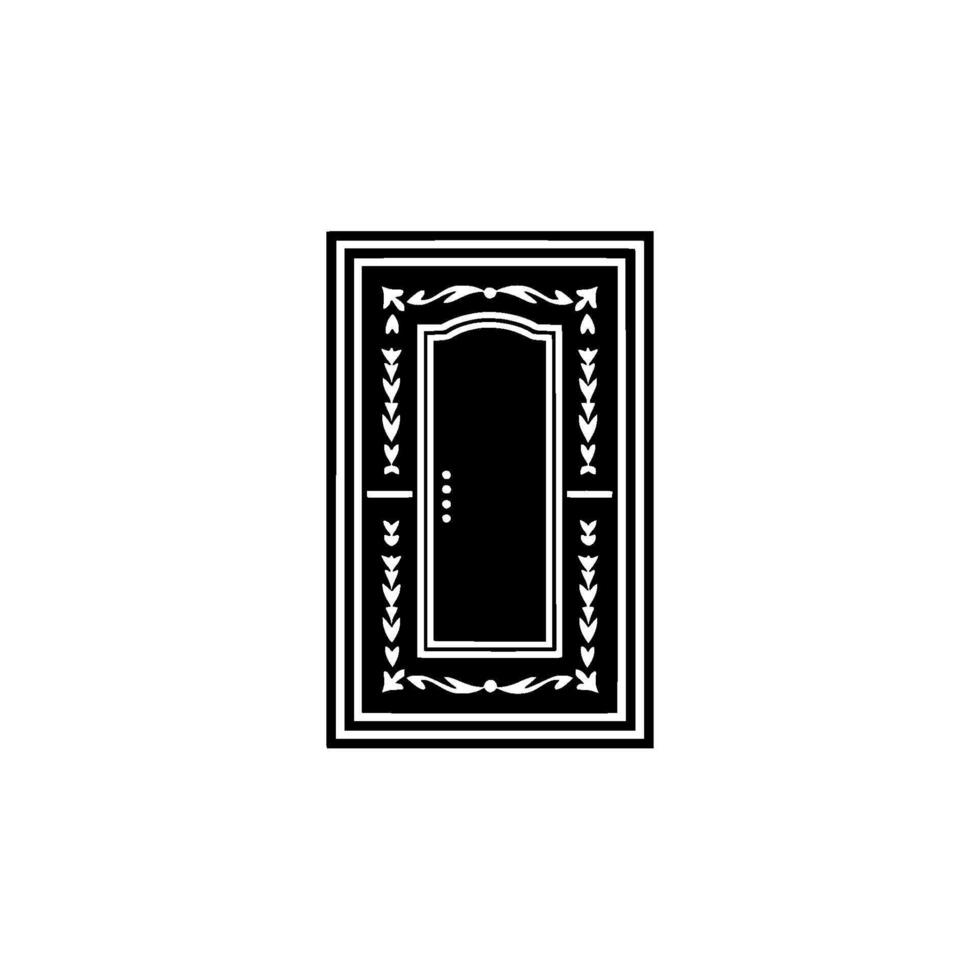Gothic Doorway, Intricate Ornamentation, Dark Silhouette vector