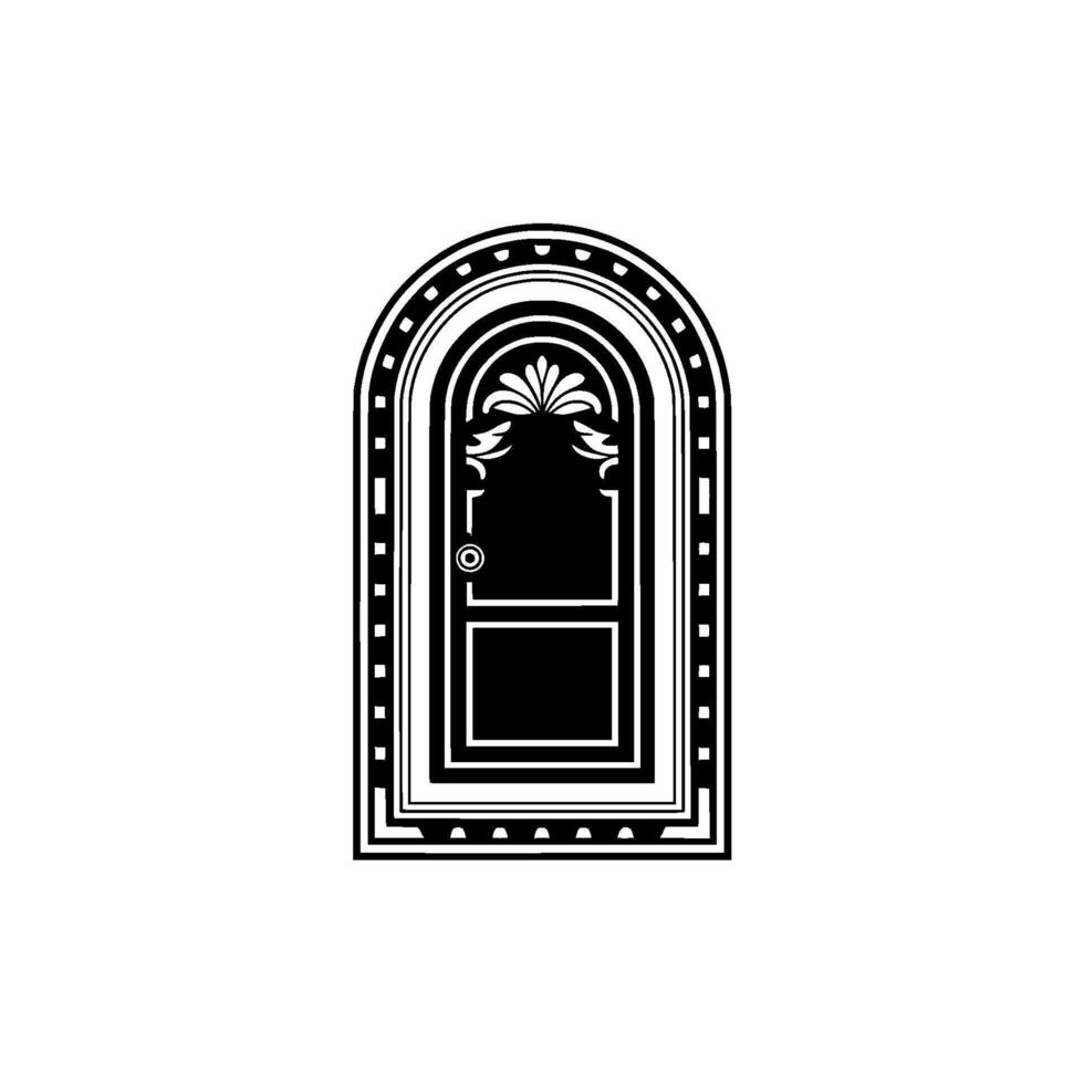 Ornate Archway, Minimalist Silhouette, Vintage Elegance vector
