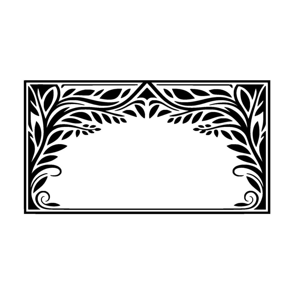 Elegant Art Nouveau Frame, Botanical Ornamentation, Floral vector