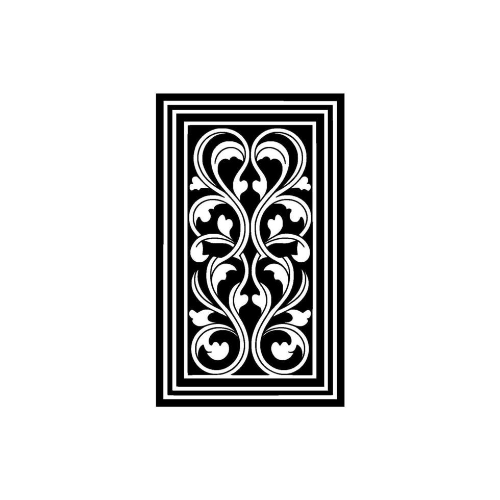 Elegant Black and White Floral Ornament, Vintage, Baroque vector