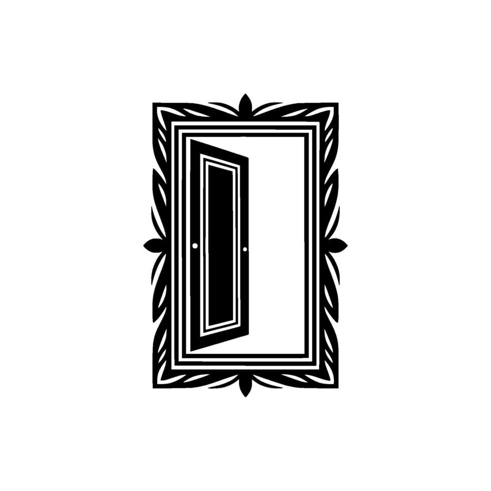 Geometric Portal, Black White, Mysterious Passage vector