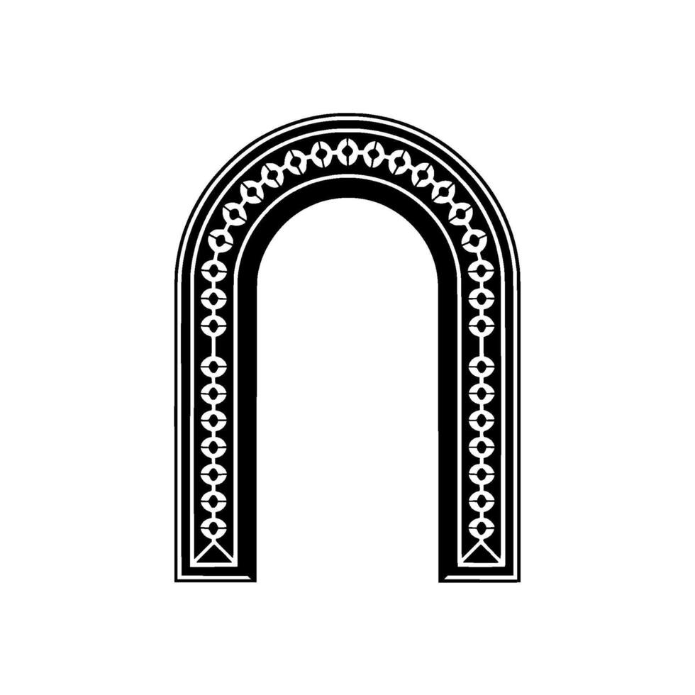 Geometric Arch, Intricate Ornamentation, Minimalist vector