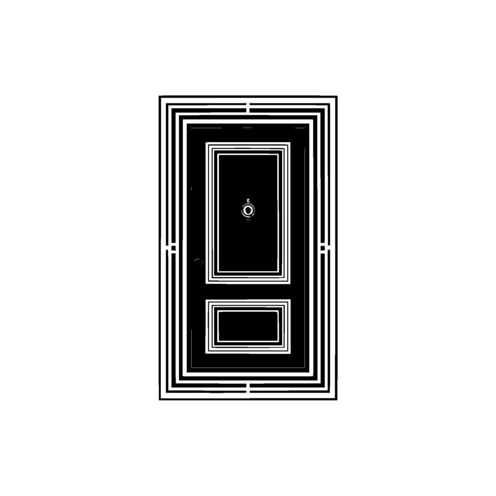 Geometric Black Door, Minimalist Elegance vector