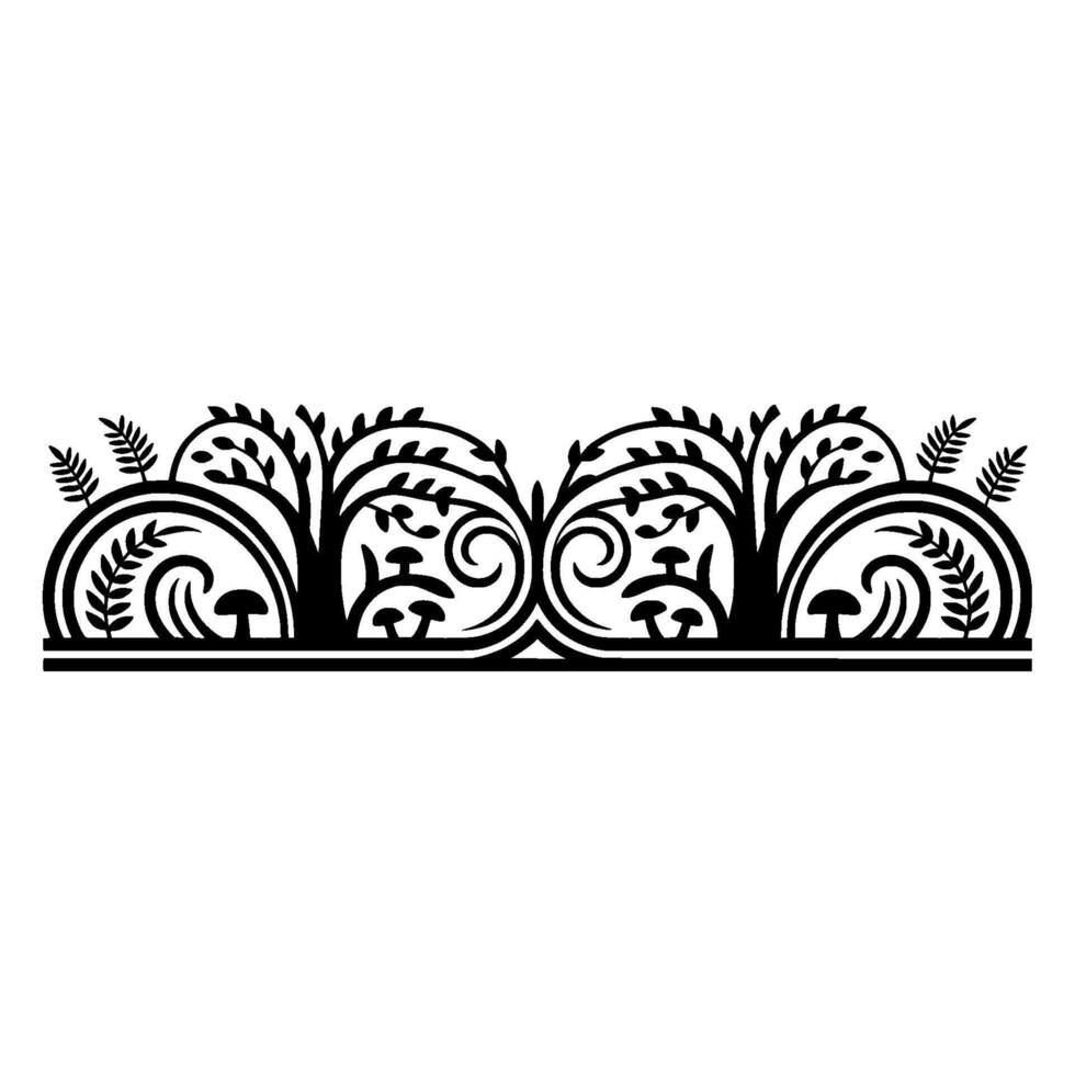 Intricate Botanical Border, Vintage Decorative Element vector