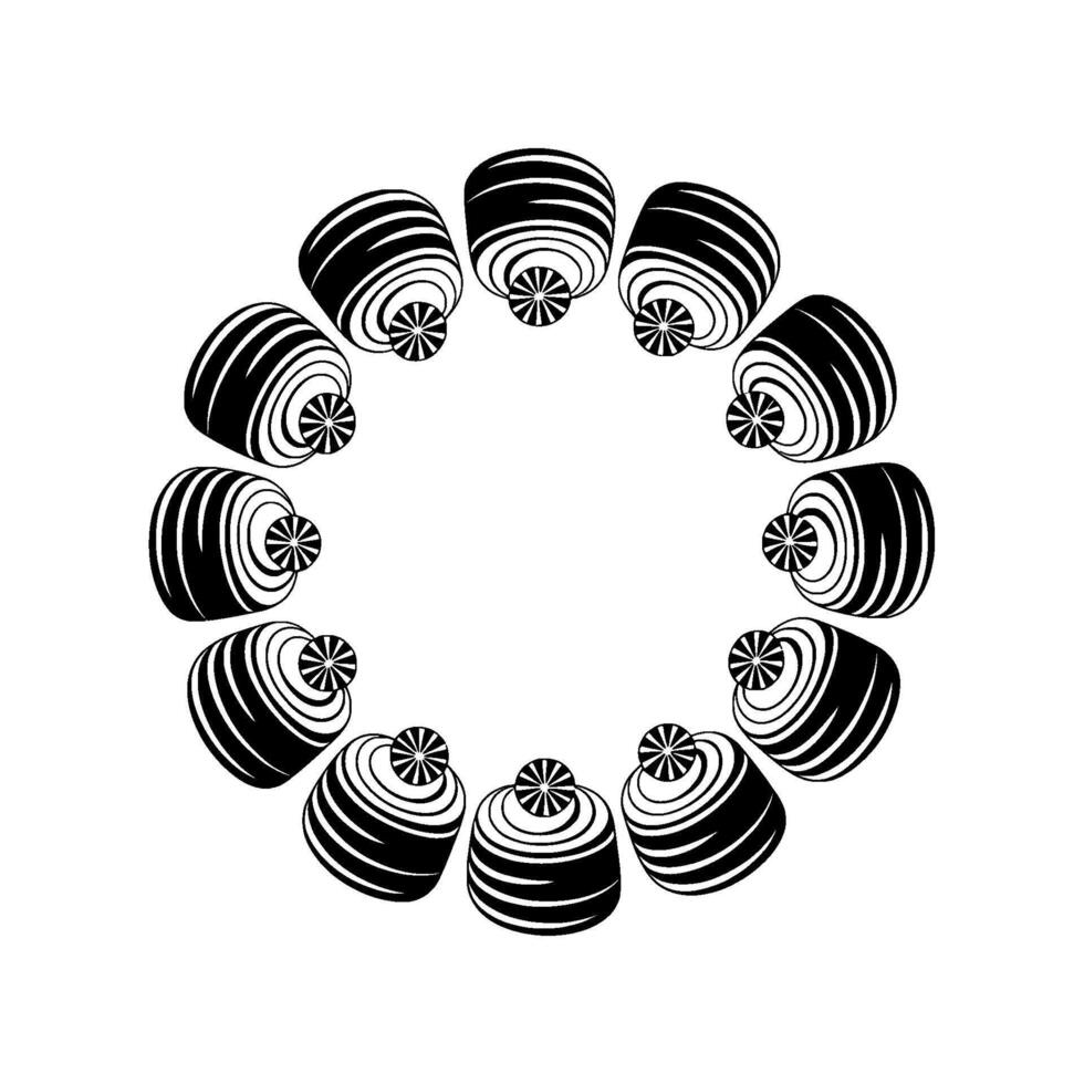 Abstract Circular Pattern, Minimalist, Geometric Rhythm vector