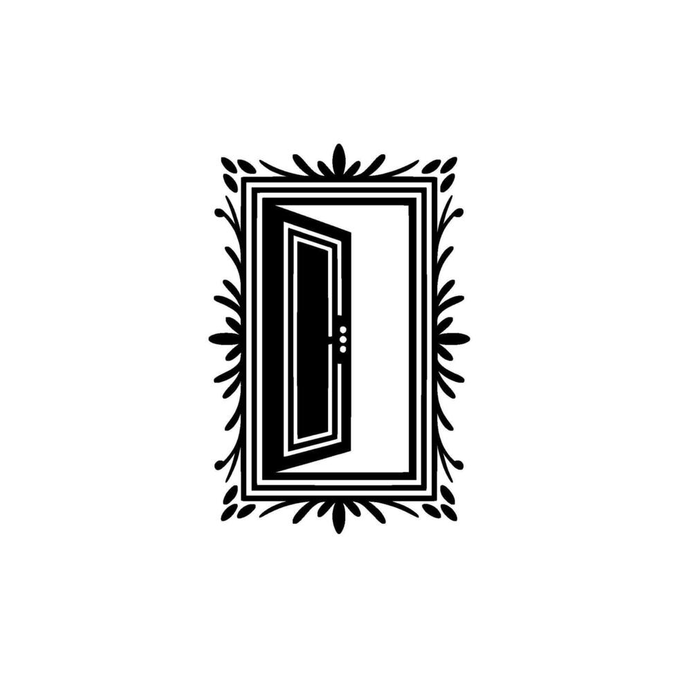 Elegant Portal A Black and White Threshold to Mystery vector