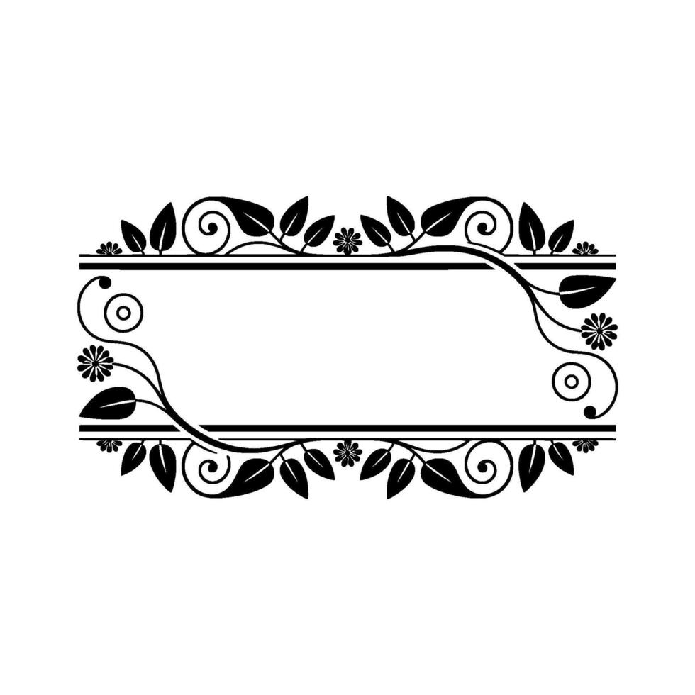 Elegant Botanical Frame, Vintage, Decorative Border, Scroll vector