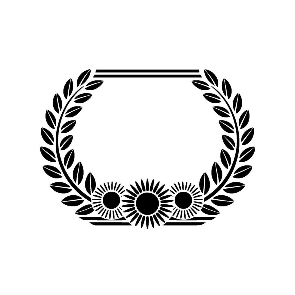 Elegant Laurel Wreath Emblem, Minimalist, Geometric vector