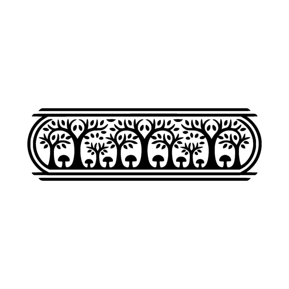 Elegant Botanical Border, Vintage - Tree vector