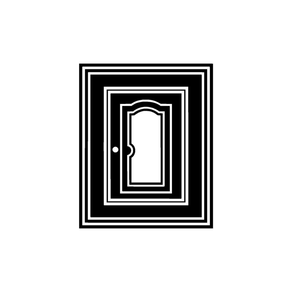 Minimalist Doorway, Geometric, Black White vector