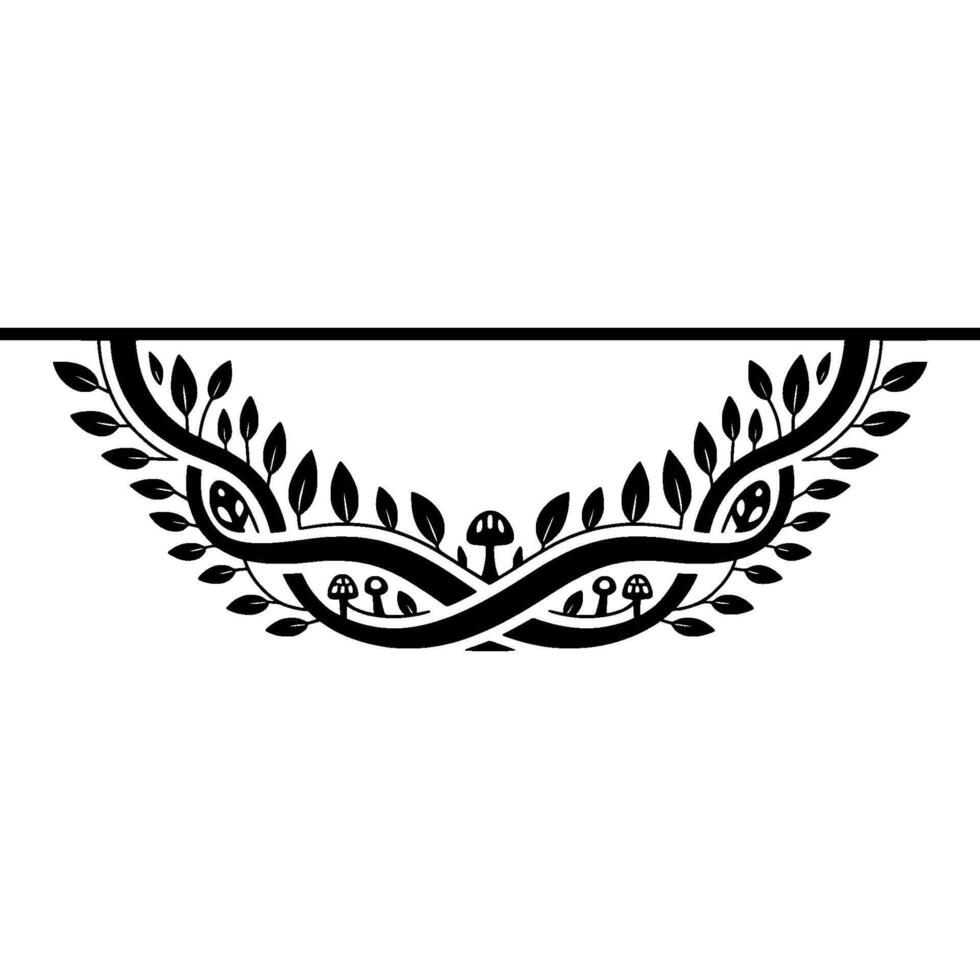Botanical Swirl Border, Elegant Element vector