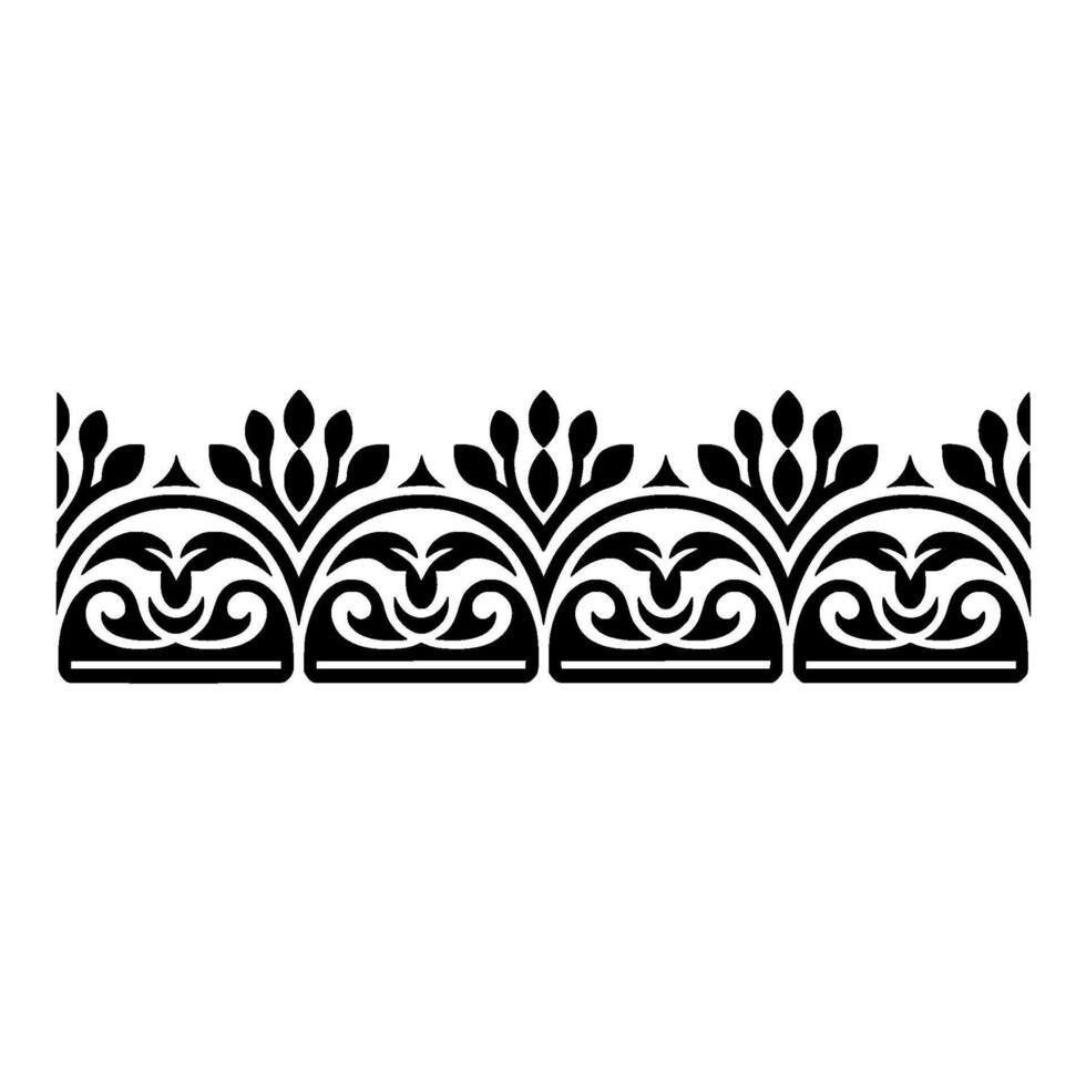 Elegant Black Floral Border, Vintage Element, - Ornament, Pattern vector