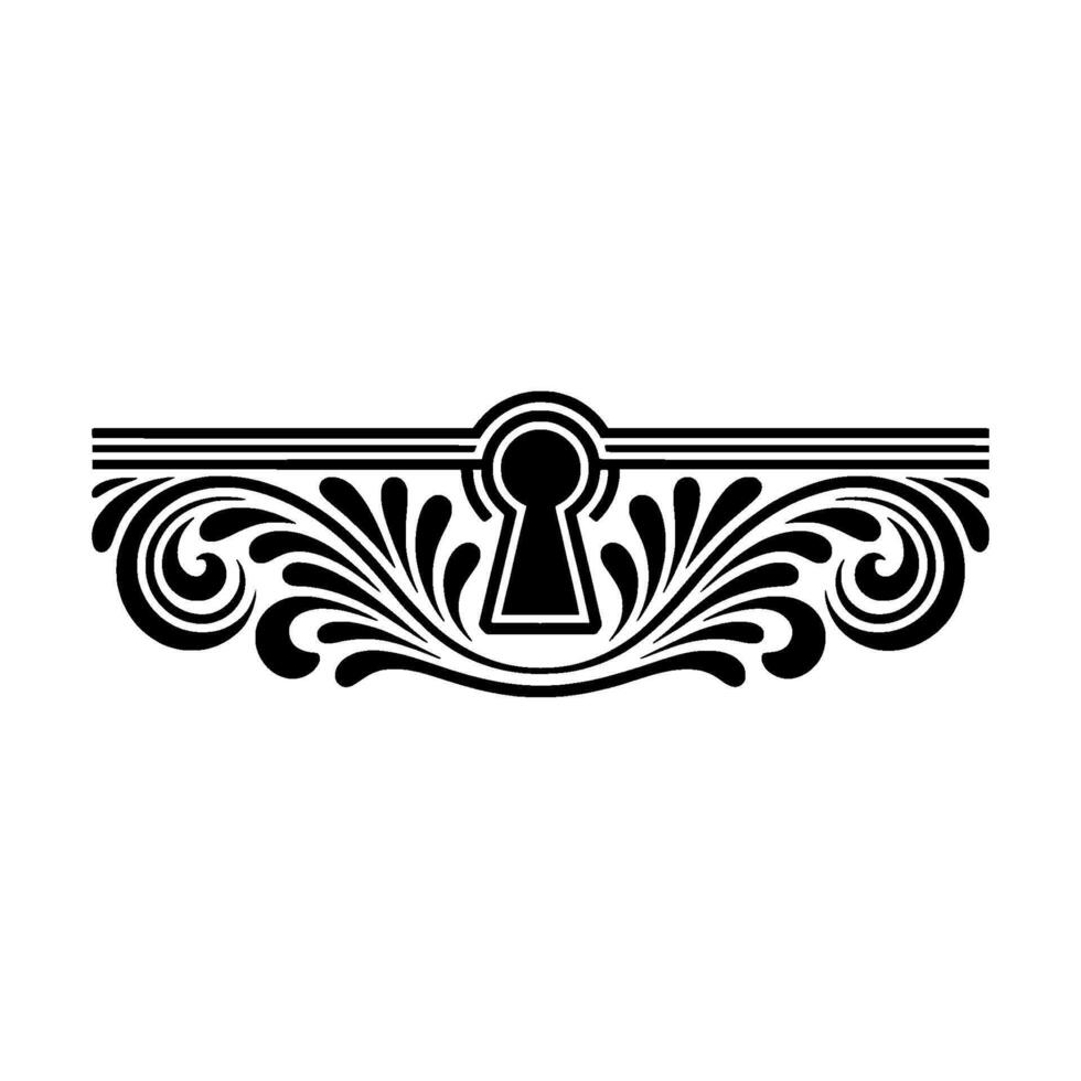 Ornate Keyhole Ornament, Vintage Elegance vector