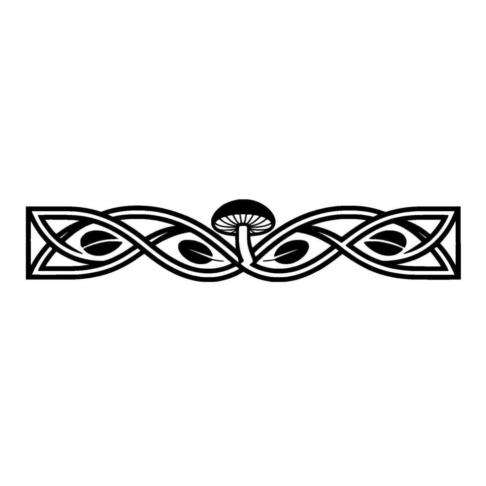 Celtic Mushroom Border, Intricate Knotwork vector
