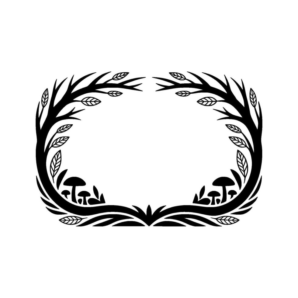 Botanical Frame, Woodland Elegance, Minimalist vector