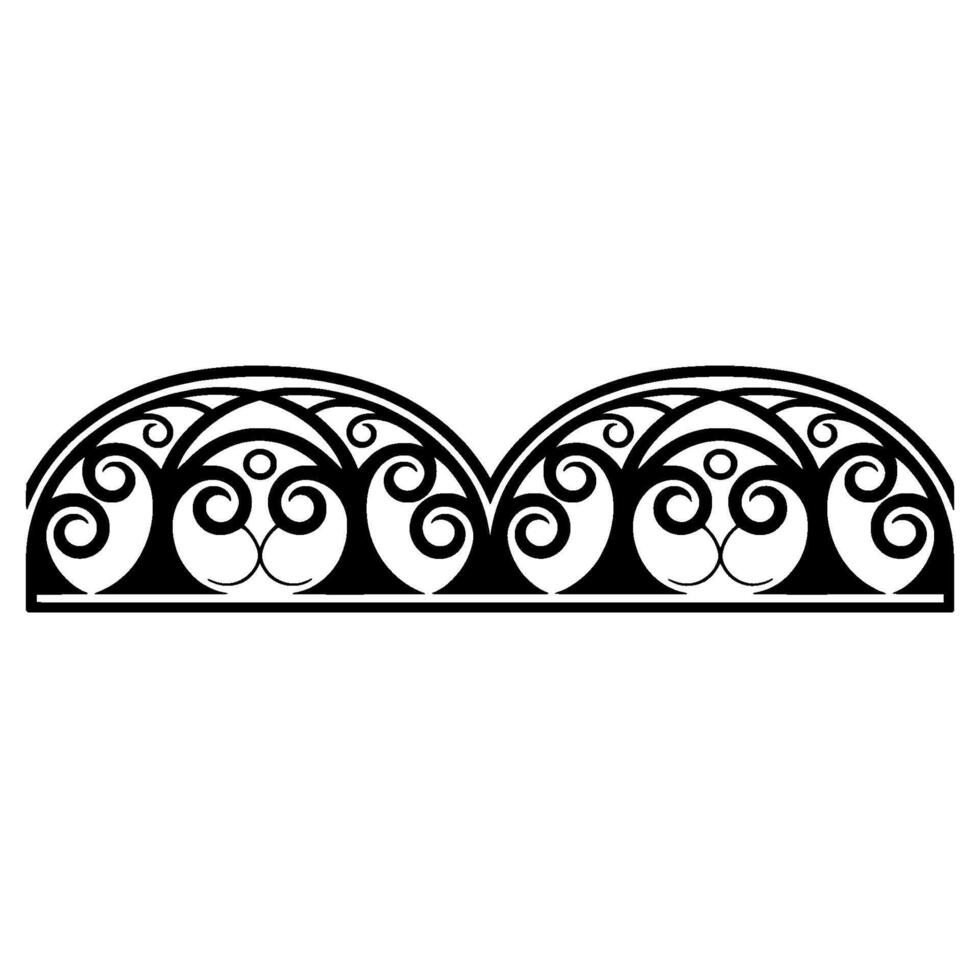 Elegant Black Ornamental Border, Vintage - Textile vector