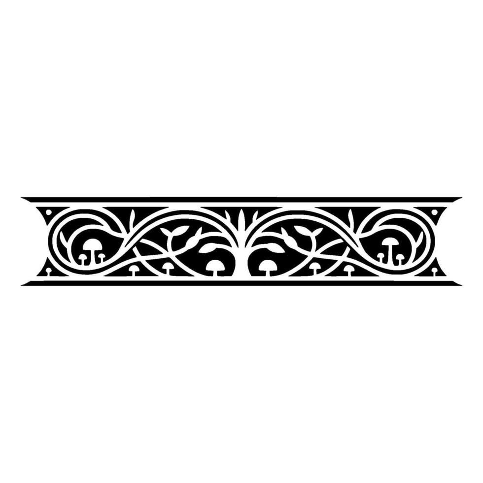 Elegant Medieval Border, Detailed Floral Ornamentation vector