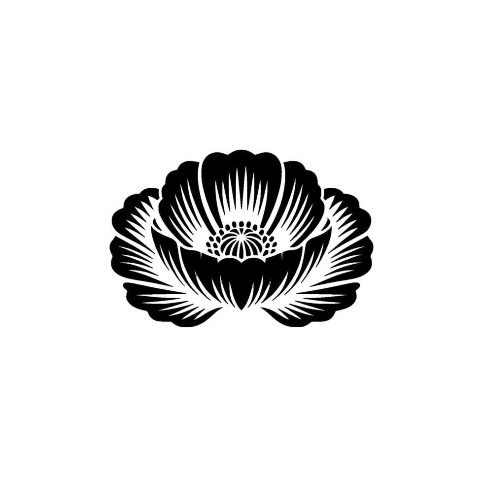 Elegant Black Lotus Emblem, Minimalist Floral vector