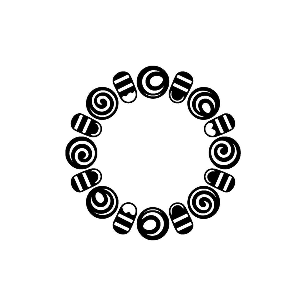 Circular Abstract Pattern, Minimalist, Symbolic Motif vector