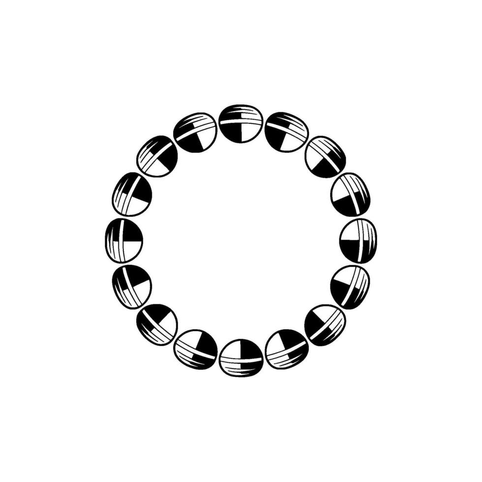 Circular Rhythm Minimalist Black and White vector