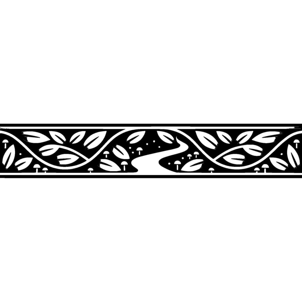 Stylized Woodland Border, Art Nouveau Inspired vector