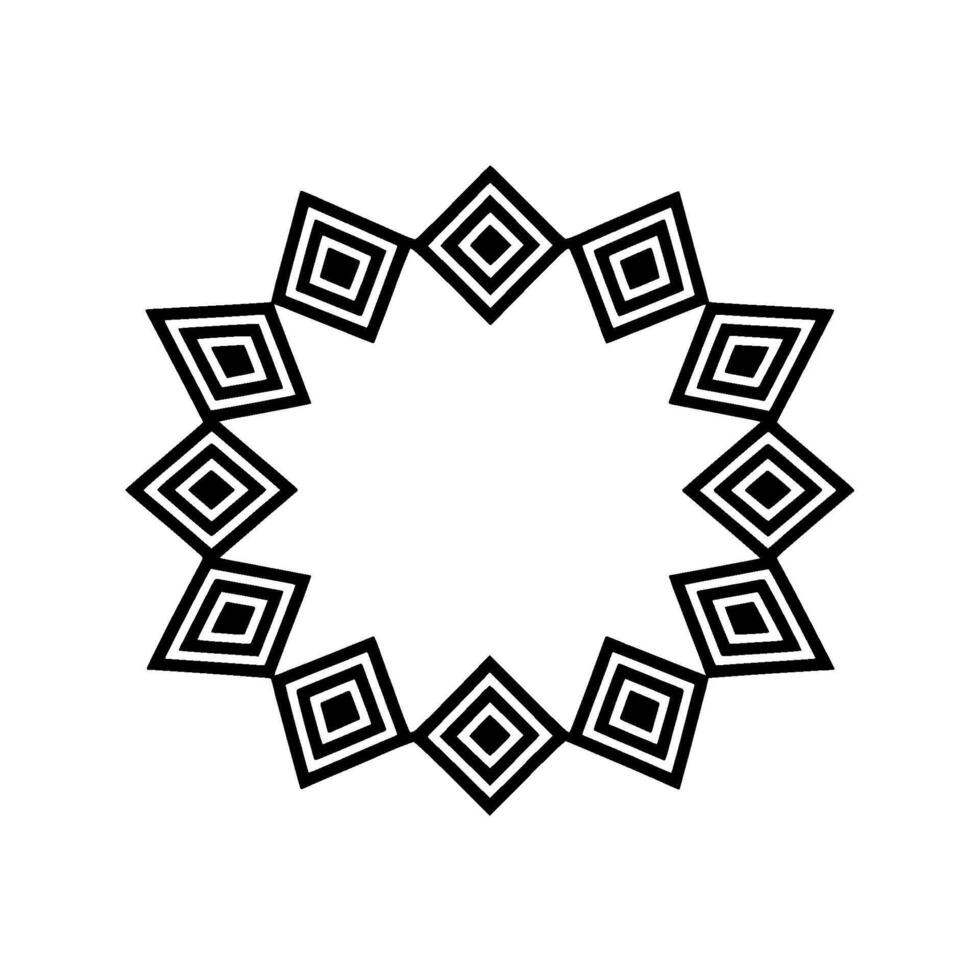 Geometric Diamond Frame, Minimalist, Circular Pattern vector