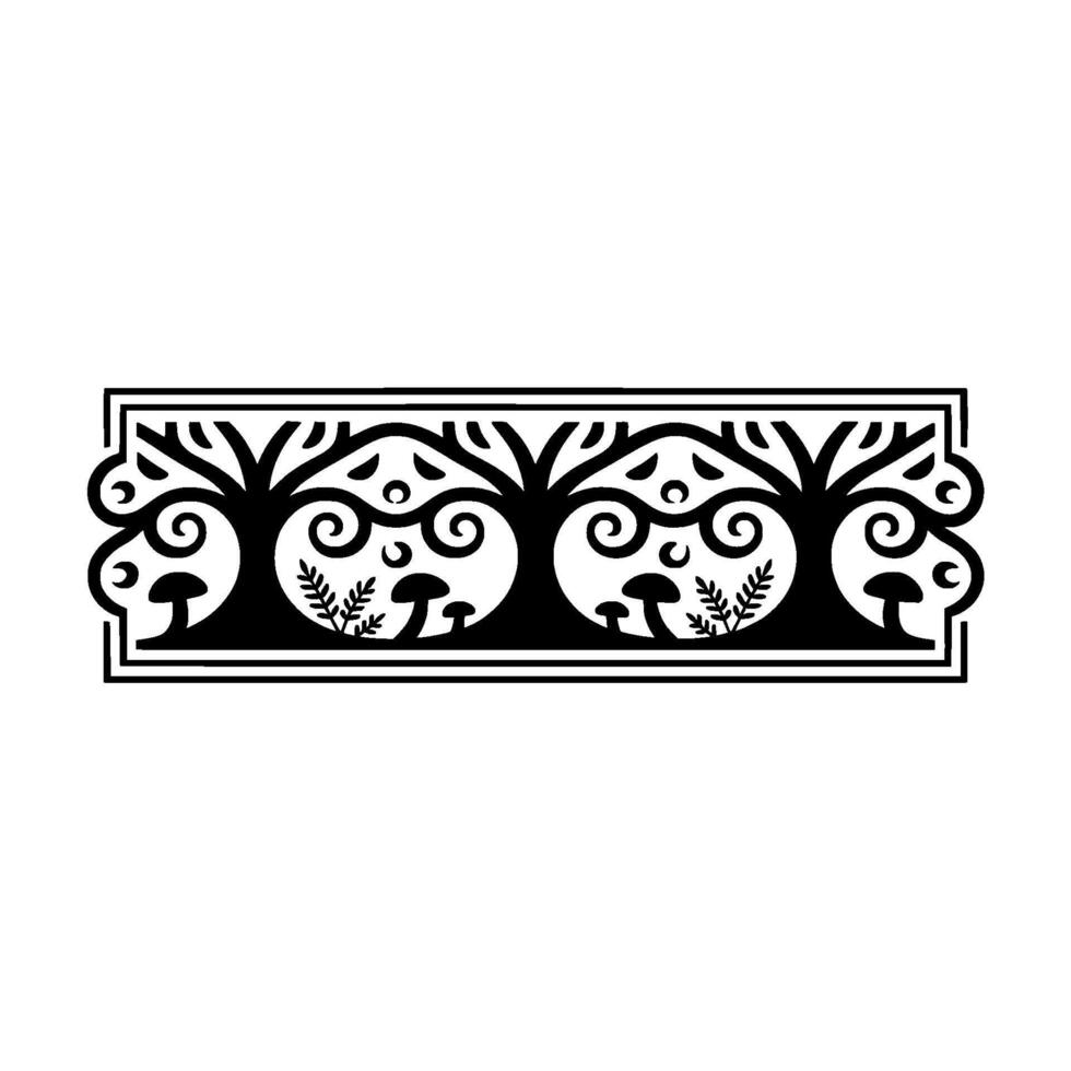 Intricate Botanical Border, Vintage Style, Decorative Element - Floral vector