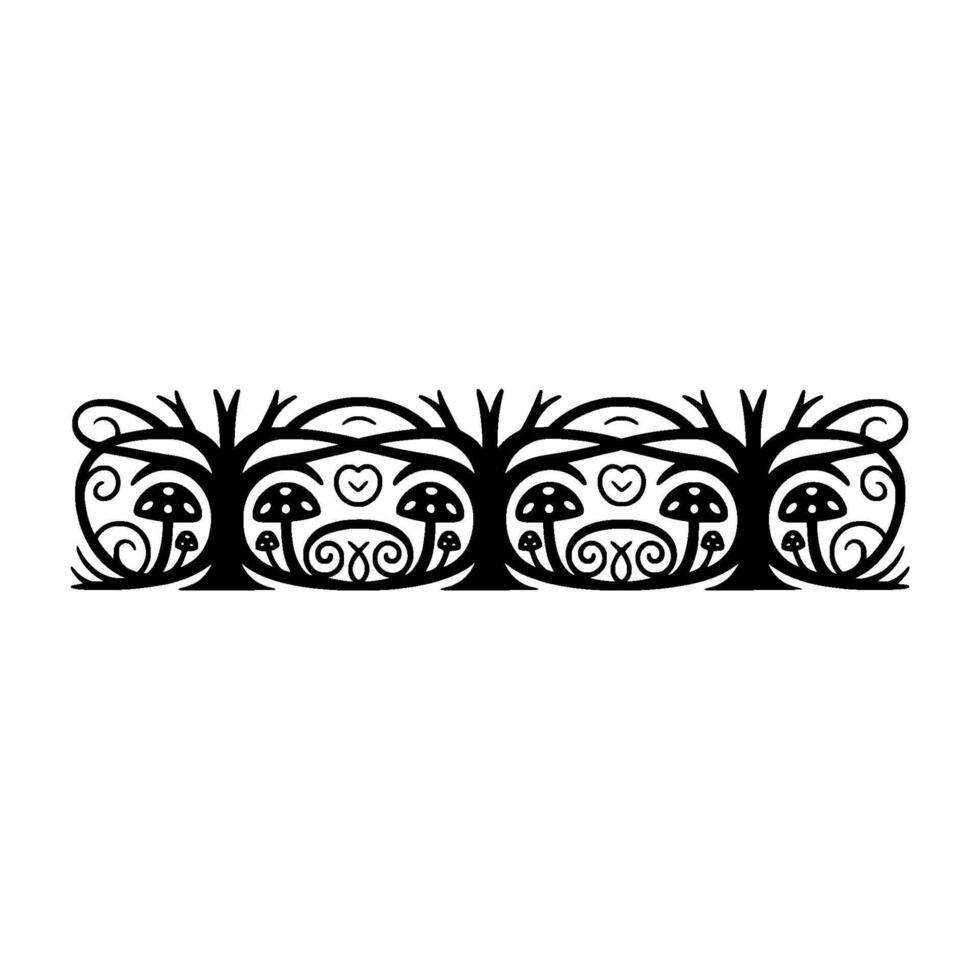 Enchanted Forest Border, Whimsical Celtic vector