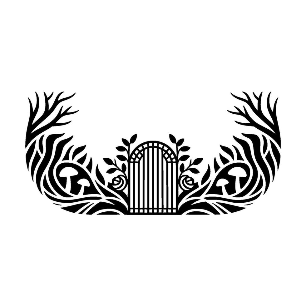 Enchanted Portal Tribal Gate to a Hidden Realm vector