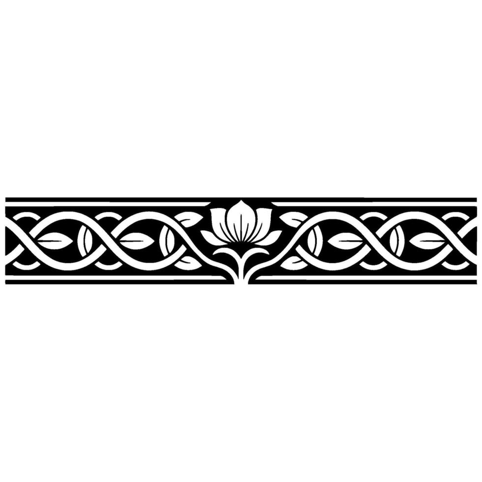 Elegant Art Nouveau Floral Border, Vintage, Ornament vector