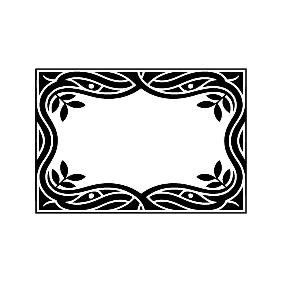 Art Nouveau Frame, Intricate Floral Border, Decorative vector