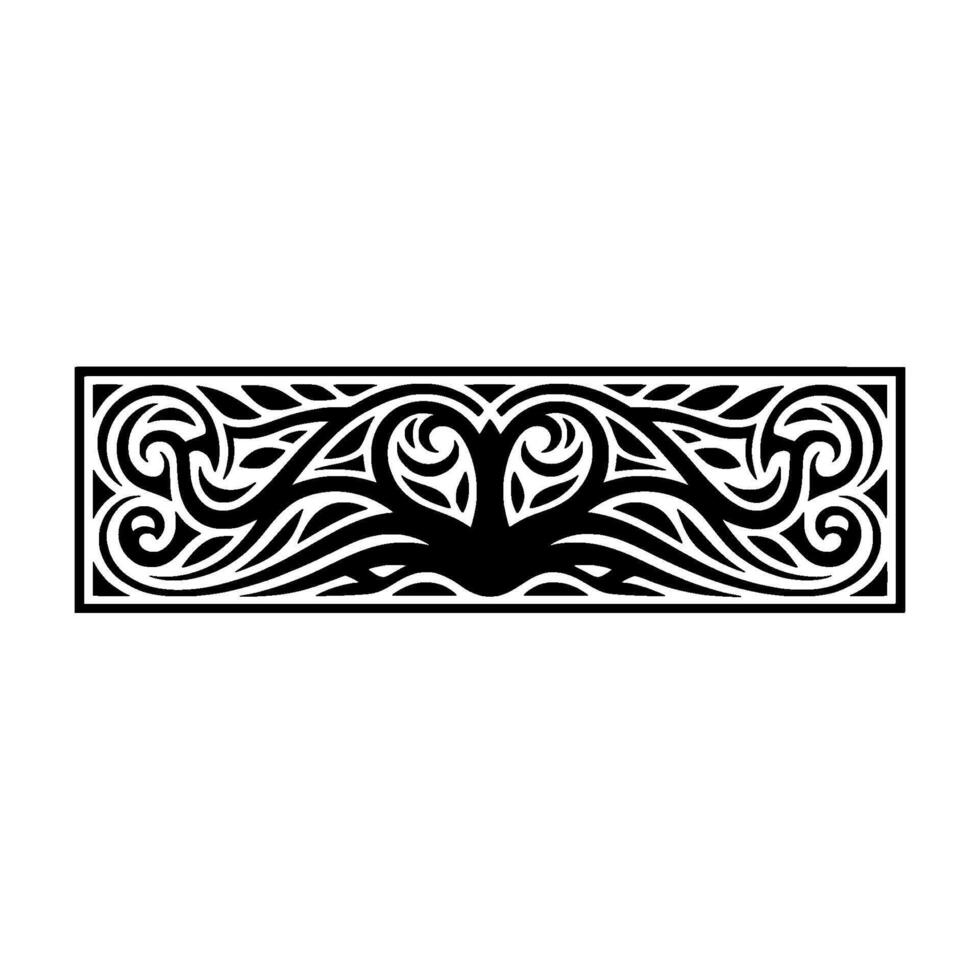 Intricate Black Tribal Ornament, Elegant Border vector