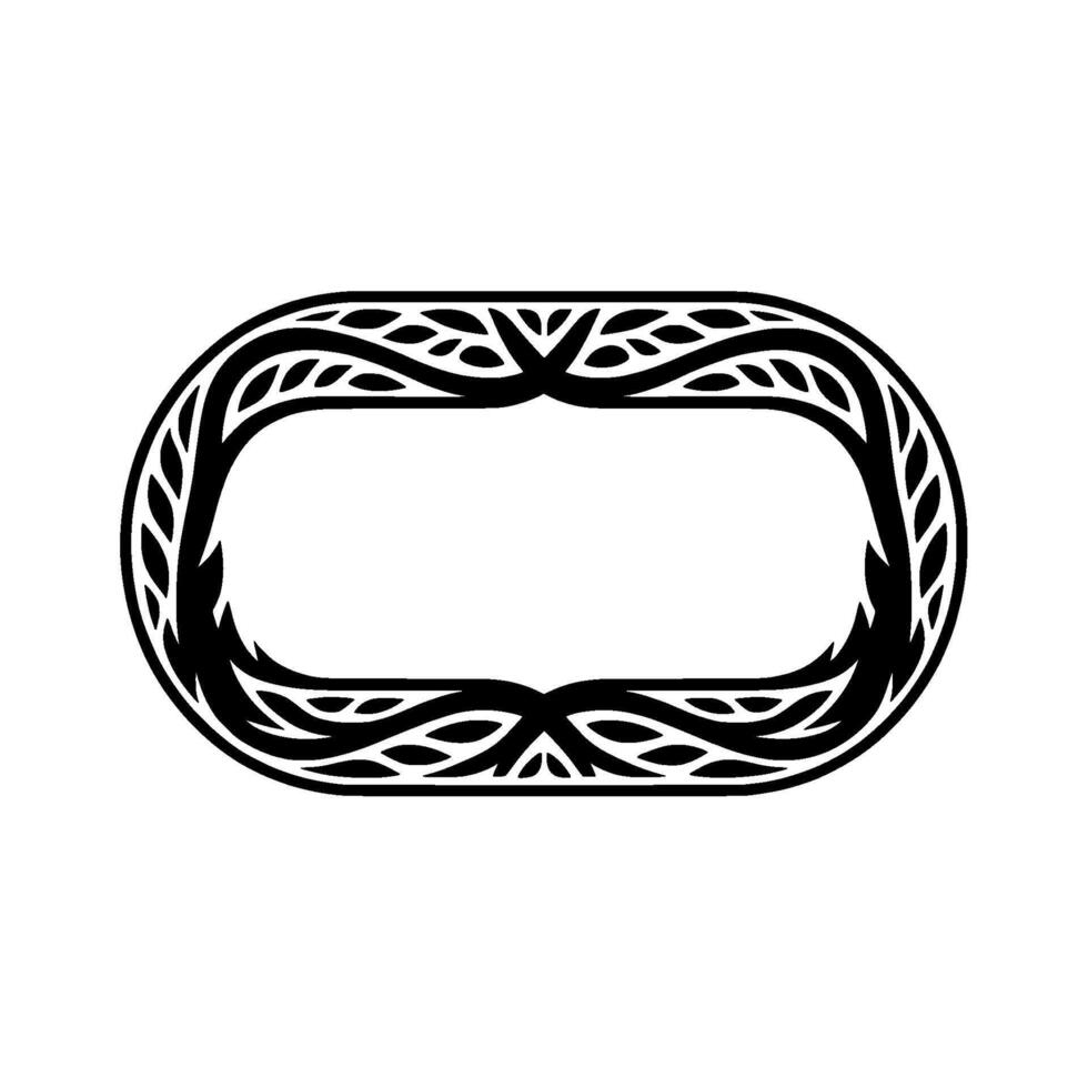 Intricate Oval Frame, Stylized Botanical Ornamentation vector