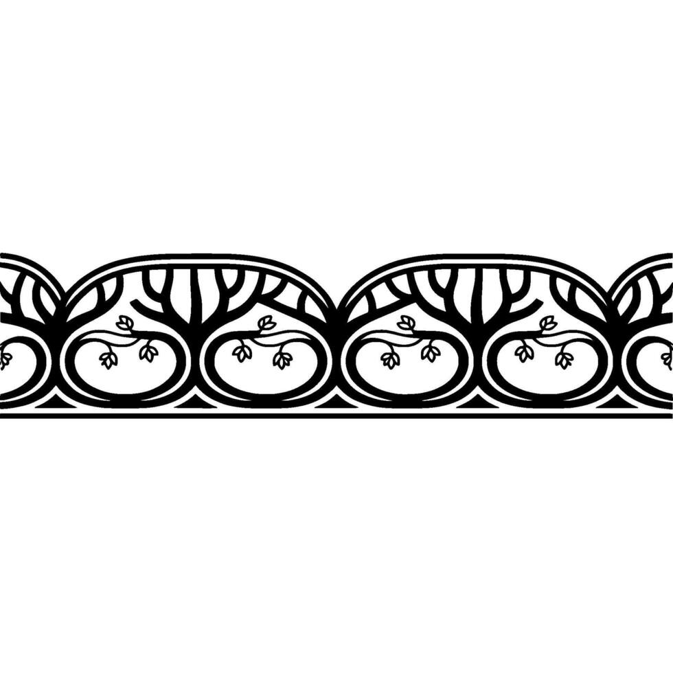 Elegant Botanical Border, Vintage Ornamentation, Decorative Element vector