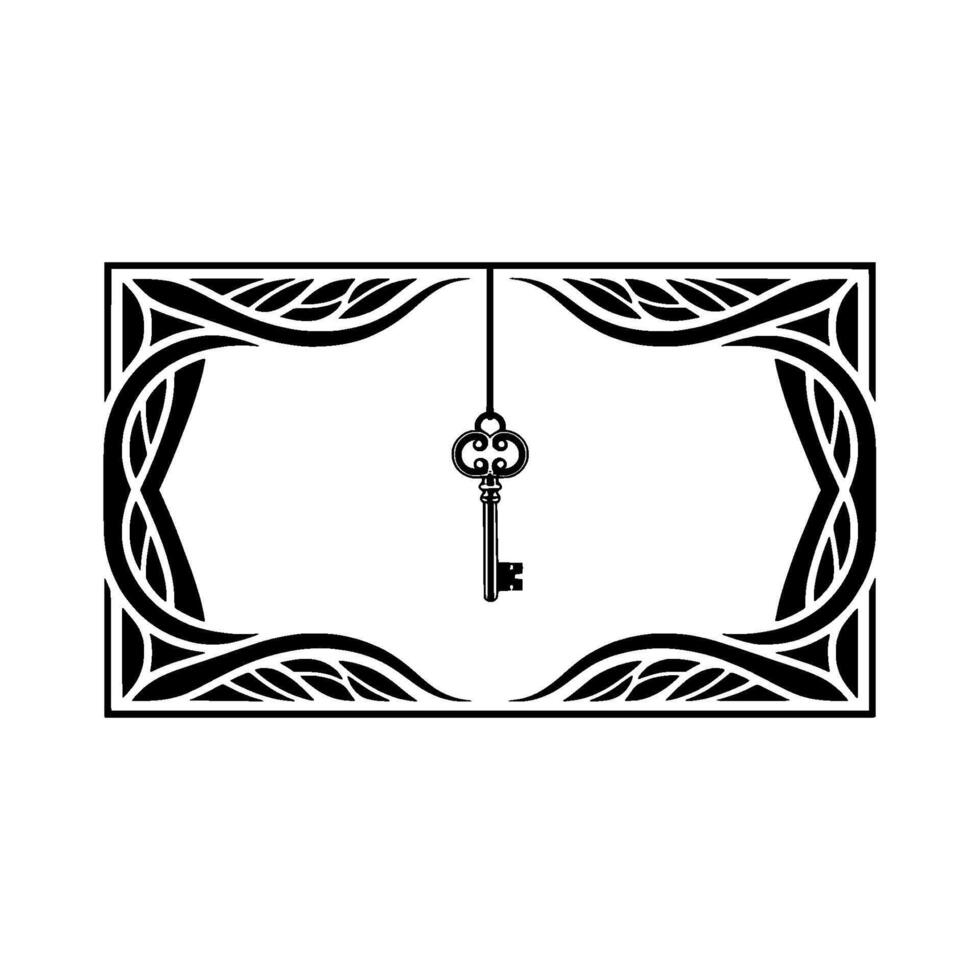 Intricate Key, Celtic Frame, Symbolic Mystery vector