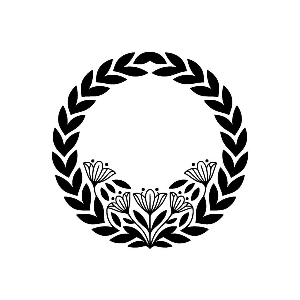 Elegant Floral Wreath, Minimalist, Celebration Motif vector