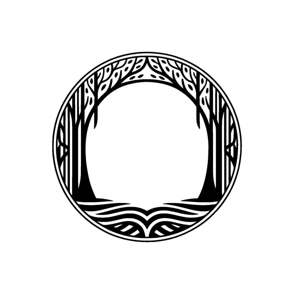 Tribal Circle of Trees - Ancient Wisdom Emblem vector