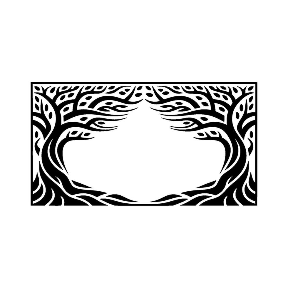 Stylized Tree Frame, Nordic, Minimalist Border vector