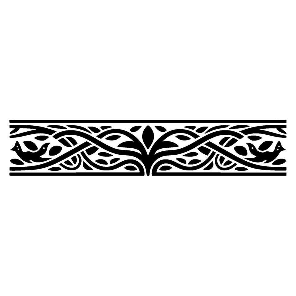Elegant Black Ornamental Border, Vintage, Vine vector