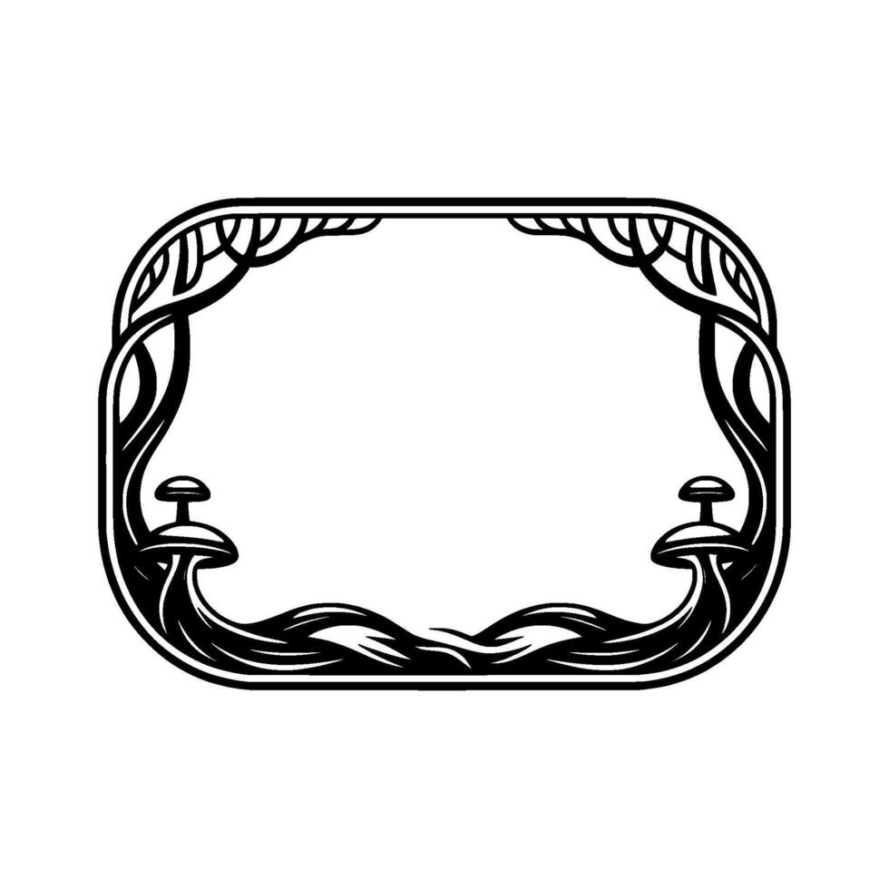 Art Nouveau Frame Organic Branch Border, Elegant vector