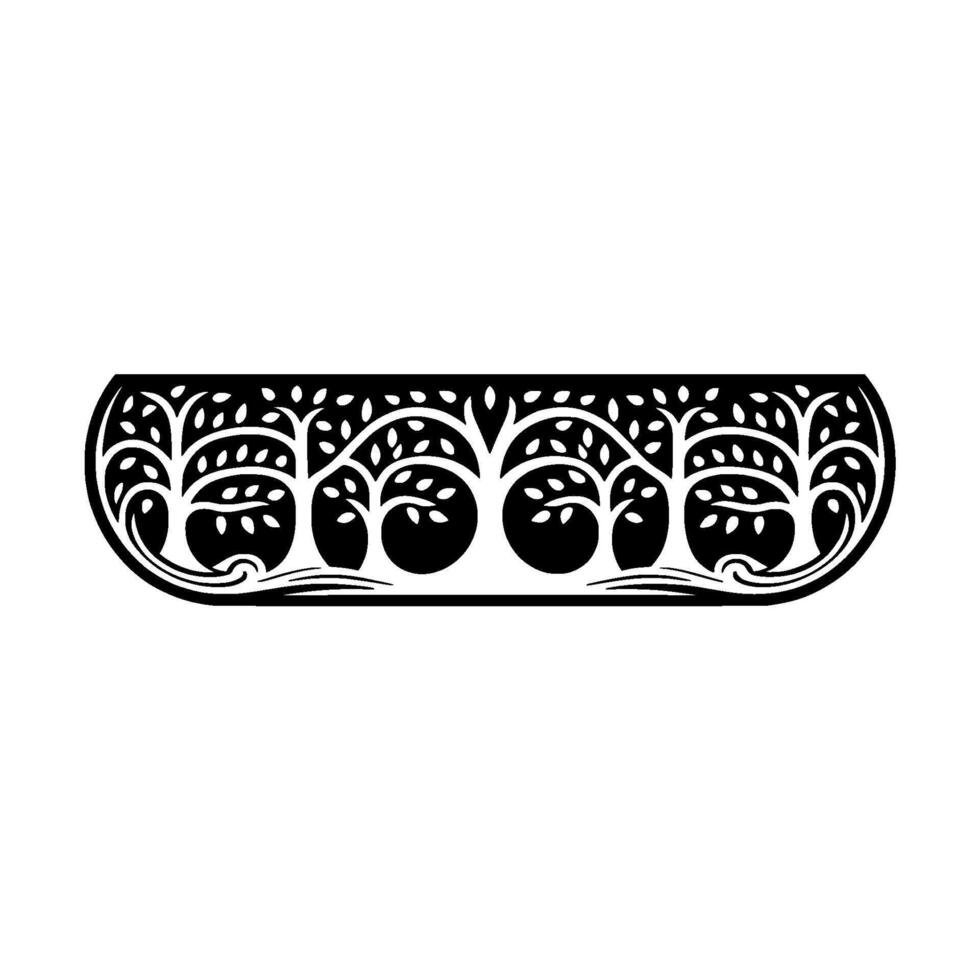 Intricate Botanical Border, Vintage Style, Ornament vector