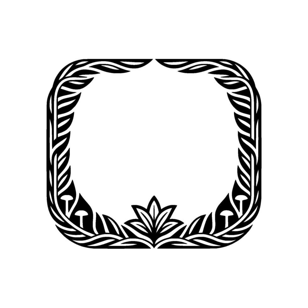 Geometric Botanical Frame, Elegant, Minimalist Style vector