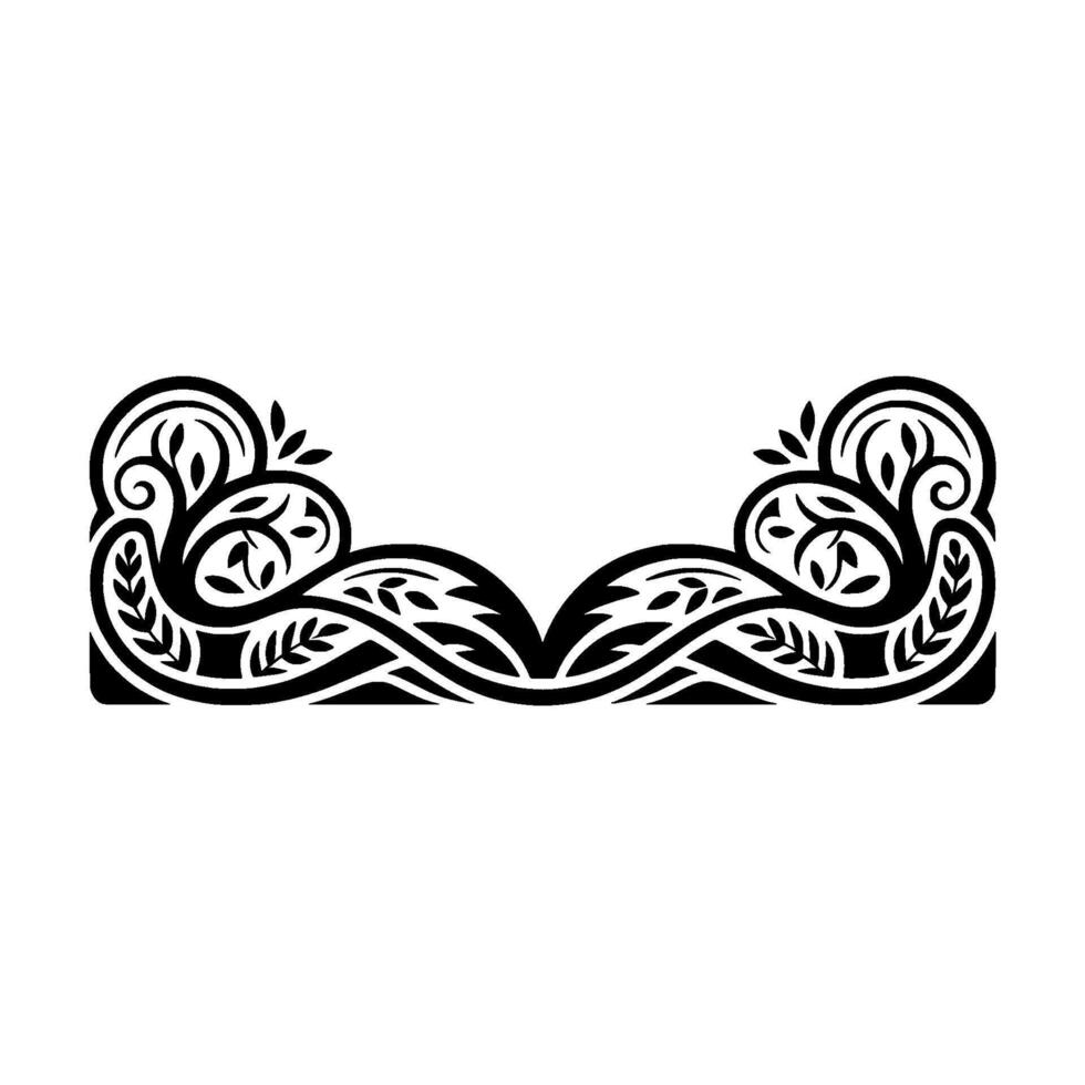 Intricate Floral Border, Vintage, Elegant Ornament, Foliage vector